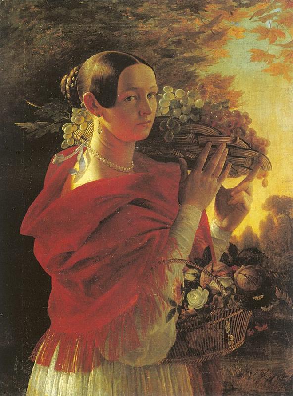 Ivan Khrutsky Young Woman with a Basket France oil painting art